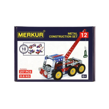 Stavebnice MERKUR 012 Odtahové vozidlo 10 modelů 217ks v krabici 26x18x5cm
