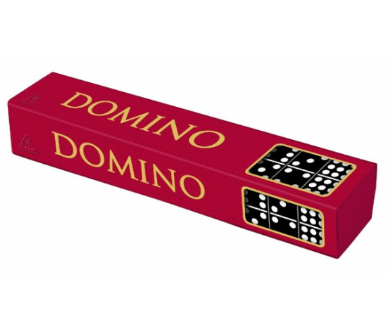 Domino společenská hra dřevo 55ks v krabičce 23,5x3,5x5cm