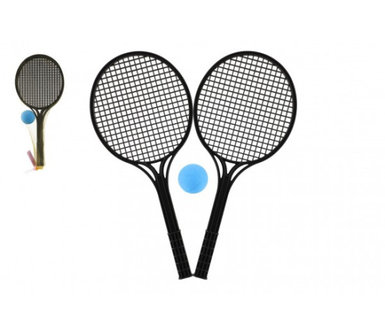 Soft tenis plast černý 53cm+míček v síťce