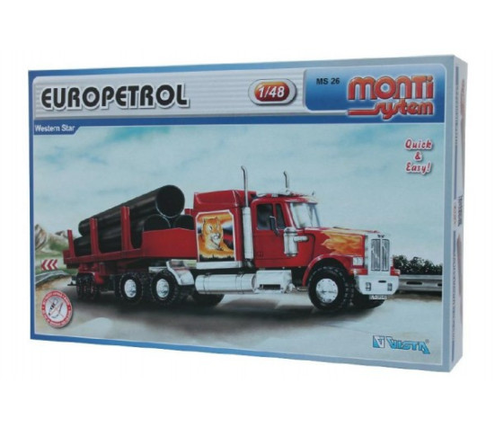 Stavebnice Monti System MS 26 Europetrol Western star 1:48 v krabici 32x20,5x7,5cm