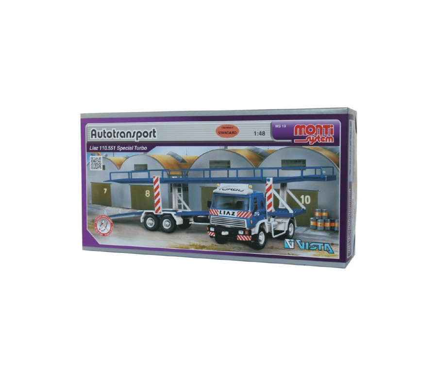 Stavebnice Monti System MS 19 Autotransport Liaz 1:48 v krabici 31,5x16,5x7,5cm