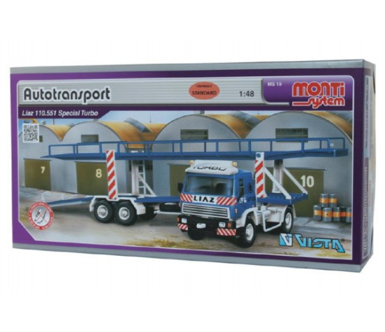 Stavebnice Monti System MS 19 Autotransport Liaz 1:48 v krabici 31,5x16,5x7,5cm