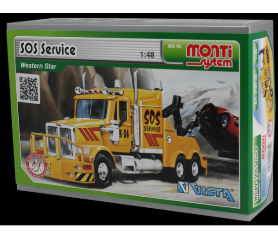 Stavebnice Monti System MS 42 SOS Service Western star 1:48 v krabici 22x15x6cm