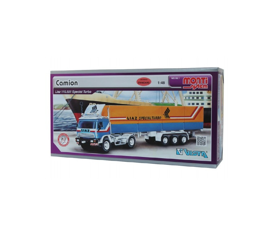 Stavebnice Monti System MS 08.1 Camion Liaz Special Turbo 1:48 v krabici 31,5x16,5x7,5cm