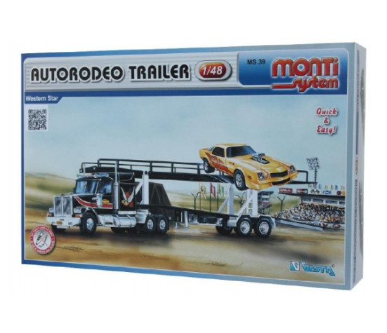 Stavebnice Monti System MS 39 Autorodeo Trailer Western star 1:48 v krabici 32x20x7,5cm