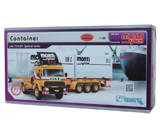 Stavebnice Monti System MS 08.2 Container Liaz 1:48 v krabici 31,5x16,5x7,5cm