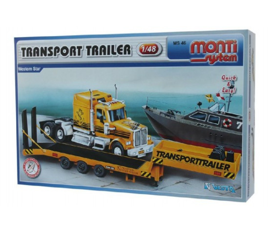 Stavebnice Monti System MS 46 Transport Trailer Western Star 1:48 v krabici 32x20,5x7,5cm