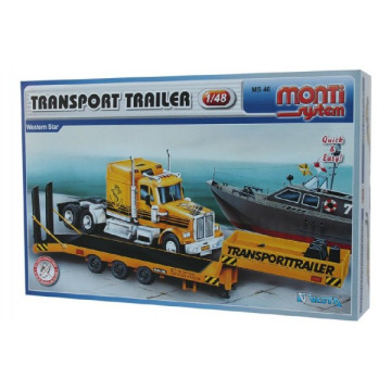 Stavebnice Monti System MS 46 Transport Trailer Western Star 1:48 v krabici 32x20,5x7,5cm