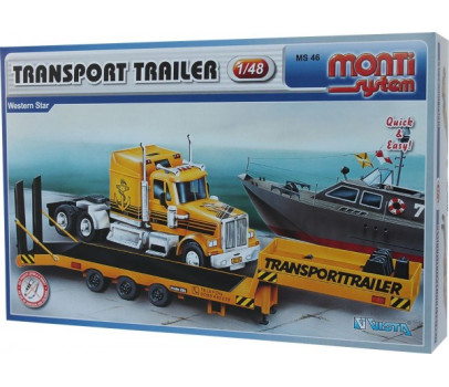 Stavebnice Monti System MS 46 Transport Trailer Western Star 1:48 v krabici 32x20,5x7,5cm