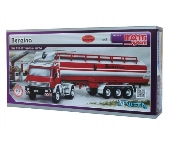 Stavebnice Monti System MS 08.3 Benzina Liaz 1:48 v krabici 31,5x16,5x7,5cm