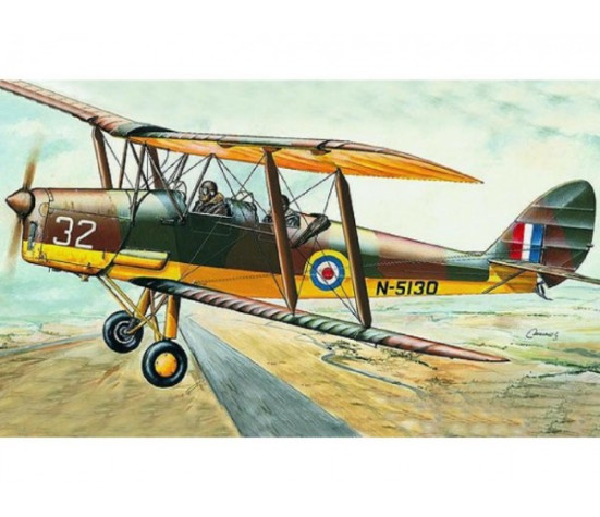 Model D.H.82 Tiger Moth 15,4x19cm v krabici 31x13,5x3,5cm