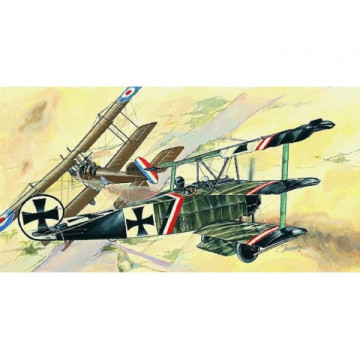 Model Fokker Dr.1 13x16,1cm v krabici 31x13,5x3,5cm