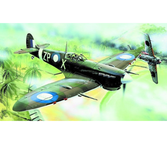 Model Supermarine Spitfire MK.VC 12,8x15,3cm v krabici 25x14,5x4,5cm