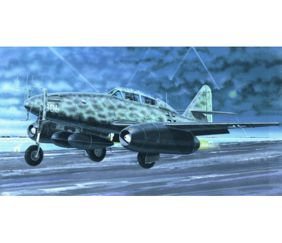 Model Messerschmitt Me262 B-1a/U1 14,7x17,4cm v krabici 25x14,5x4,5cm