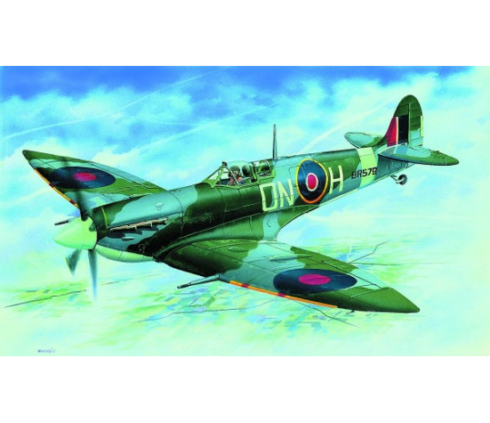 Model Supermarine Spitfire H.F.MK.VI 12,9x17,2cm v krabici 25x14,5x4,5cm