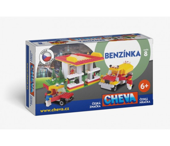 Stavebnice Cheva 8 Benzínová stanice plast 349ks v krabibi 35x19x9 cm