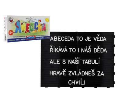 Abeceda Skládačka s písmenky a čísly +podložky plast v krabici 31x13x4cm