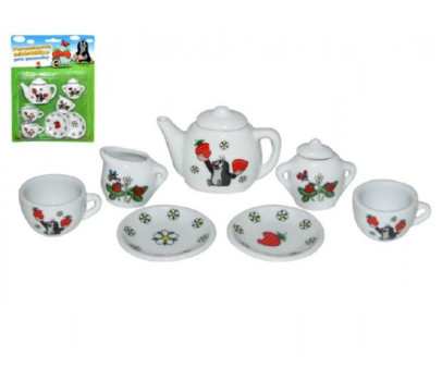 Nádobí - čajový set Krtek porcelán na kartě 17x24x3cm