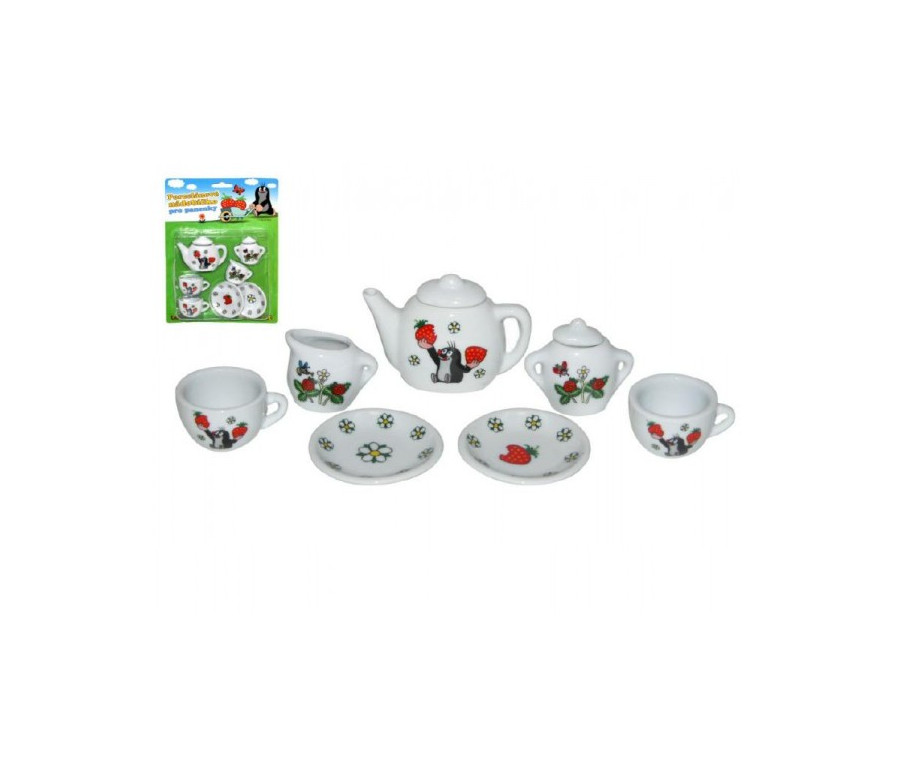 Nádobí - čajový set Krtek porcelán na kartě 17x24x3cm