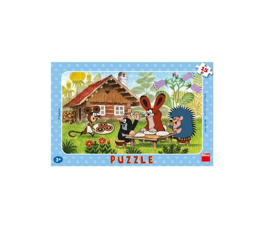 Puzzle deskové Krtek na návštěvě 29,5x19cm 15 dílků