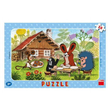 Puzzle deskové Krtek na návštěvě 29,5x19cm 15 dílků