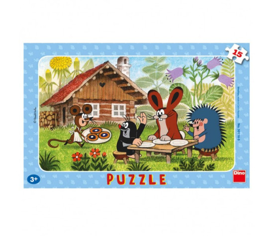 Puzzle deskové Krtek na návštěvě 29,5x19cm 15 dílků