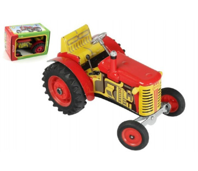 Traktor Zetor červený na klíček kov 14cm 1:25 v krabičce Kovap