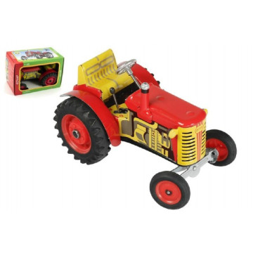 Traktor Zetor červený na klíček kov 14cm 1:25 v krabičce Kovap