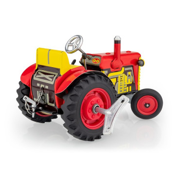 Traktor Zetor červený na klíček kov 14cm 1:25 v krabičce Kovap