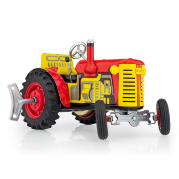 Traktor Zetor červený na klíček kov 14cm 1:25 v krabičce Kovap