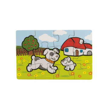 Puzzle dřevěné Moje první zvířátka 4x12 dílků 20x14x3,5cm v dřevěné krabičce 24m+ MPZ