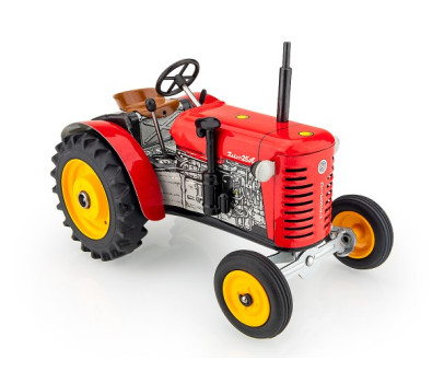 Traktor Zetor 25A červený na klíček kov 15cm 1:25 v krabičce Kovap