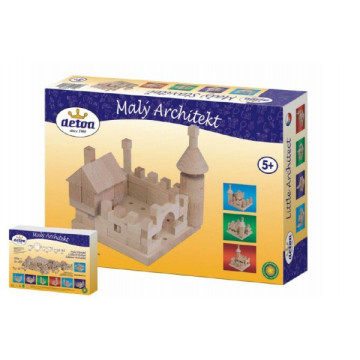 Stavebnice Malý Architekt kostky dřevo 120ks v krabici 29x20x6cm