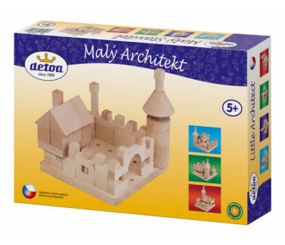 Stavebnice Malý Architekt kostky dřevo 120ks v krabici 29x20x6cm