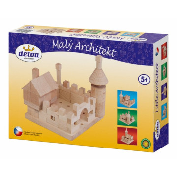 Stavebnice Malý Architekt kostky dřevo 120ks v krabici 29x20x6cm