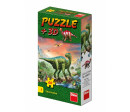 Puzzle Dinosauři 23,5x21,5cm 60 dílků + figurka 6 druhů v krabičce 24ks v boxu