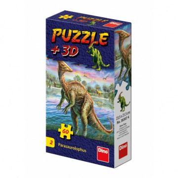 Puzzle Dinosauři 23,5x21,5cm 60 dílků + figurka 6 druhů v krabičce 24ks v boxu