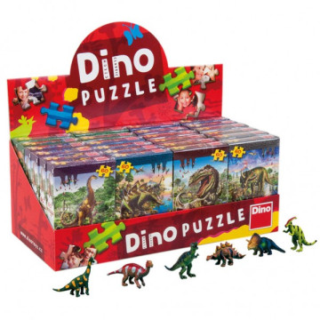 Puzzle Dinosauři 23,5x21,5cm 60 dílků + figurka 6 druhů v krabičce 24ks v boxu