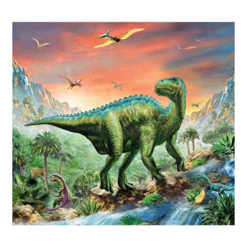 Puzzle Dinosauři 23,5x21,5cm 60 dílků + figurka 6 druhů v krabičce 24ks v boxu