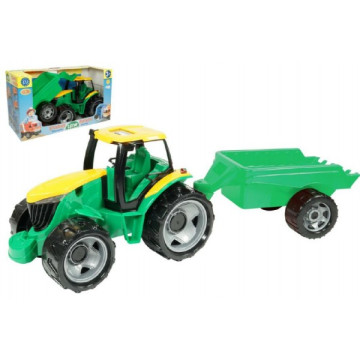 Traktor plast bez lžíce a bagru s vozíkem v krabici 71x35x29cm