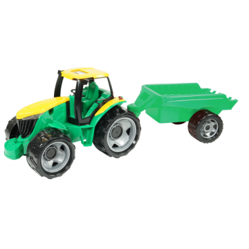 Traktor plast bez lžíce a bagru s vozíkem v krabici 71x35x29cm