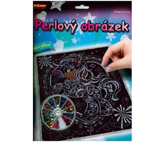 Perlový obrázek 200ks barevných perel 20,3x25,4cm asst 3 druhy na kartě