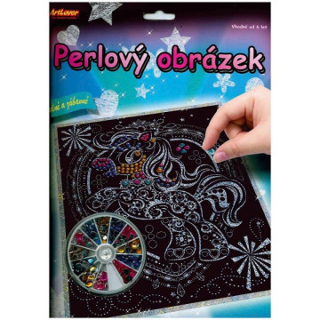 Perlový obrázek 200ks barevných perel 20,3x25,4cm asst 3 druhy na kartě