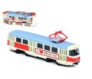 Tramvaj Tatra T3 česká kovová 16cm I LOVE PRAGUE retro na zpětný chod v krabičce 20x8x6cm CZ design