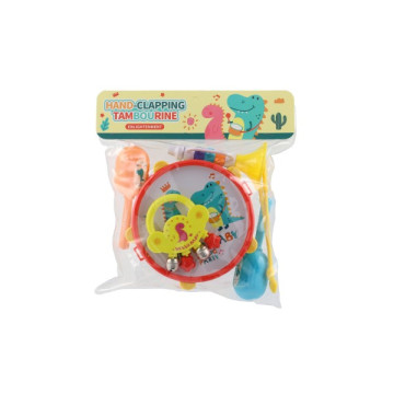Hudební nástroje/sada plast 5ks v krabici 2 barvy v sáčku 27,5x28cm 3m+