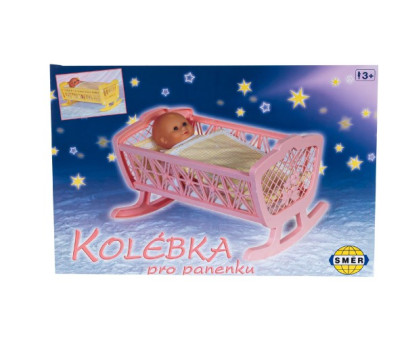 Kolébka pro panenky bez soupravy plast 47x35x30cm v krabici 48x32x8cm