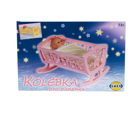 Kolébka pro panenky bez soupravy plast 47x35x30cm v krabici 48x32x8cm