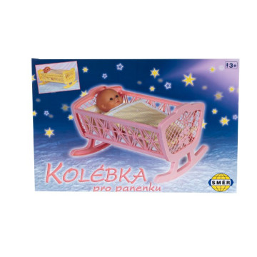 Kolébka pro panenky bez soupravy plast 47x35x30cm v krabici 48x32x8cm