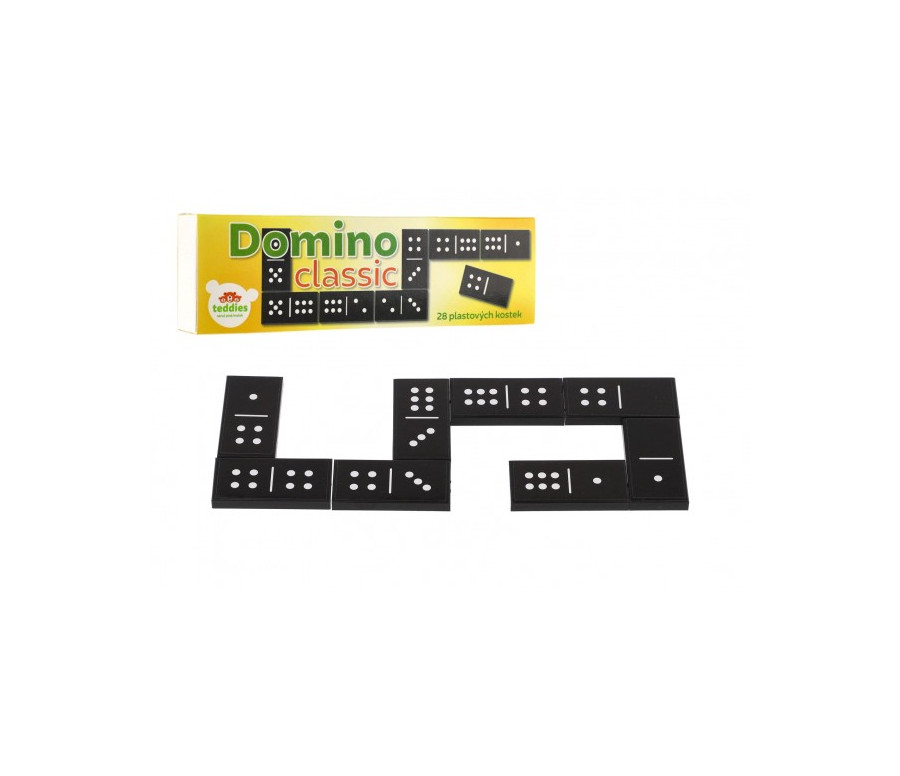 Domino Classic 28ks společenská hra plast v krabičce 21x6x3cm