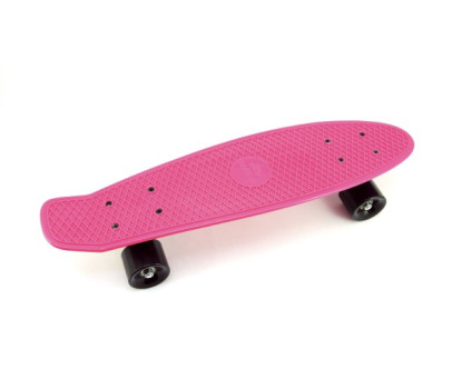 Skateboard - pennyboard 60cm nosnost 90kg, kovové osy, růžová barva, černá kola